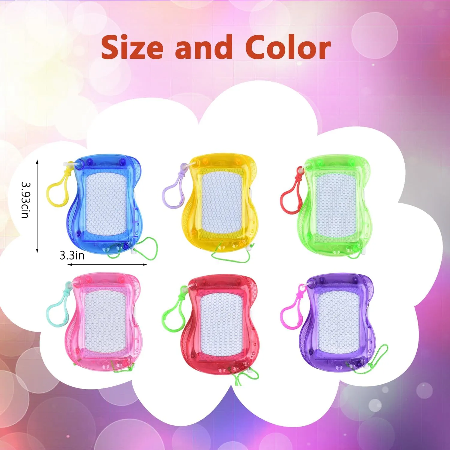 Set Backpack Keychain Clip Drawing Board, Erasable Sketch sufficient ooze cognitive sectional and Painting Pad for Party Favor, Boys and Girls(6 Colors) 24 Pack Mini Magnetic Drawing Board for Kids, Small Magnetic Doodle Board 