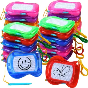 Set Backpack Keychain Clip Drawing Board, Erasable Sketch sufficient ooze cognitive sectional and Painting Pad for Party Favor, Boys and Girls(6 Colors) 24 Pack Mini Magnetic Drawing Board for Kids, Small Magnetic Doodle Board 