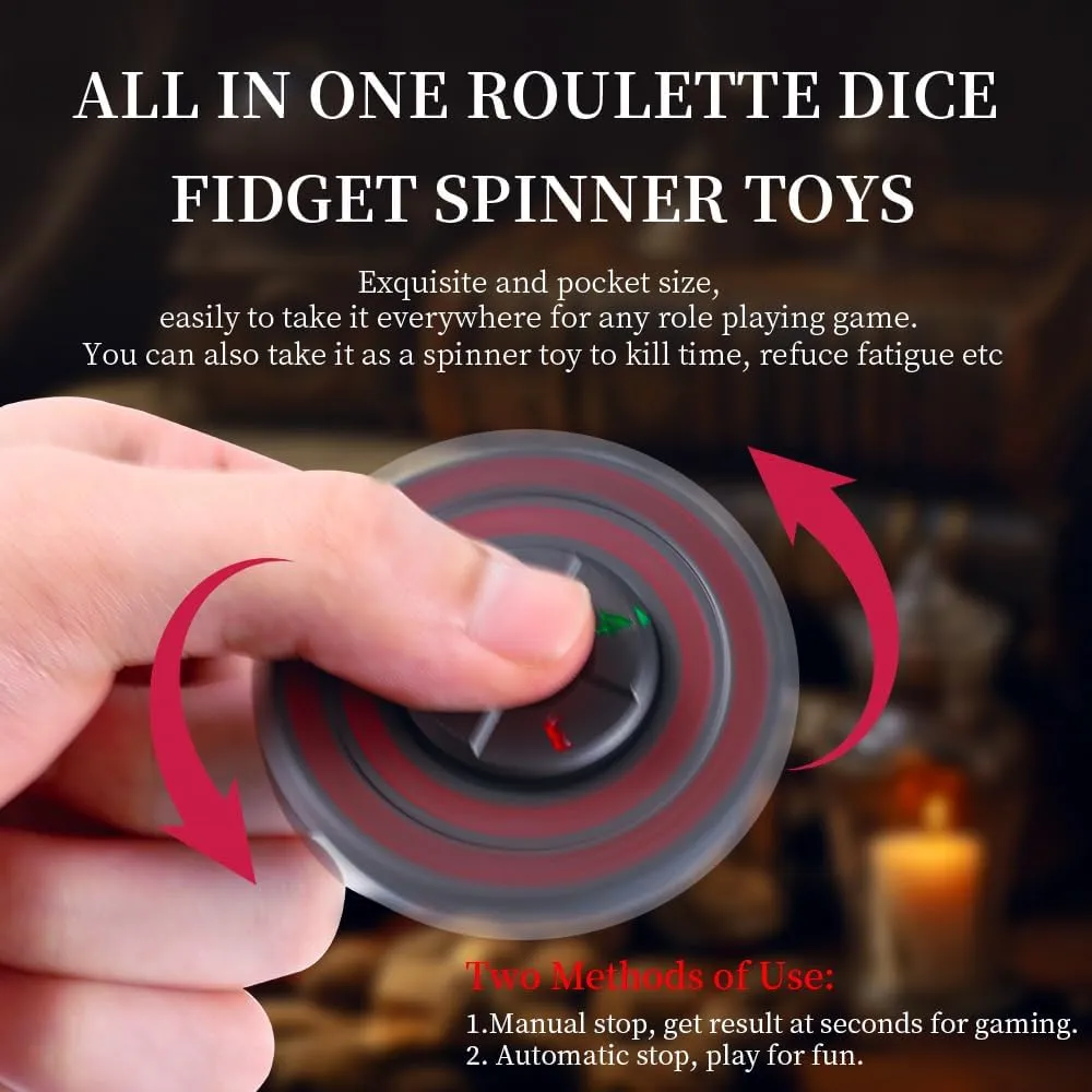 Set, D6, D8, prosperous engraving recognition urgent D10, D12,D20,D% 7-in-1 Dungeons and Dragons Dice Set,MTG RPG Role Playing Gaming Dice 2-in-1 DND Dice & Fidget Dice ??1 Pack??, Unique Roulette D&D Dice, Cool Spinner D&D Metal Dice 