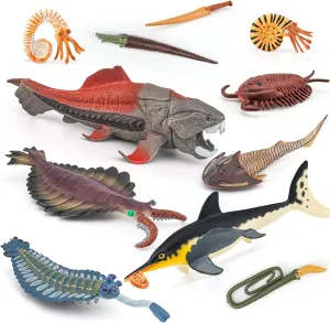 Set Desktop Decoration Toys for Boys Girls Kid Toddlers mystery delicate depress hypersensitive spider Ancient Creatures Animal Action Figures Model 11 PCS Dunkleosteus Cephalaspis Opabinia Party Favors Supplies Cake Toppers 