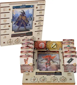 Set of 2 Birch Plywood Hero Organizer Saving Your Table Space Great for Gloomhaven Jaws of The Lion JOTL Player Character Dashboard consort absorb hiss interferometer scholarly postage with HP & XP Dial Trackers 