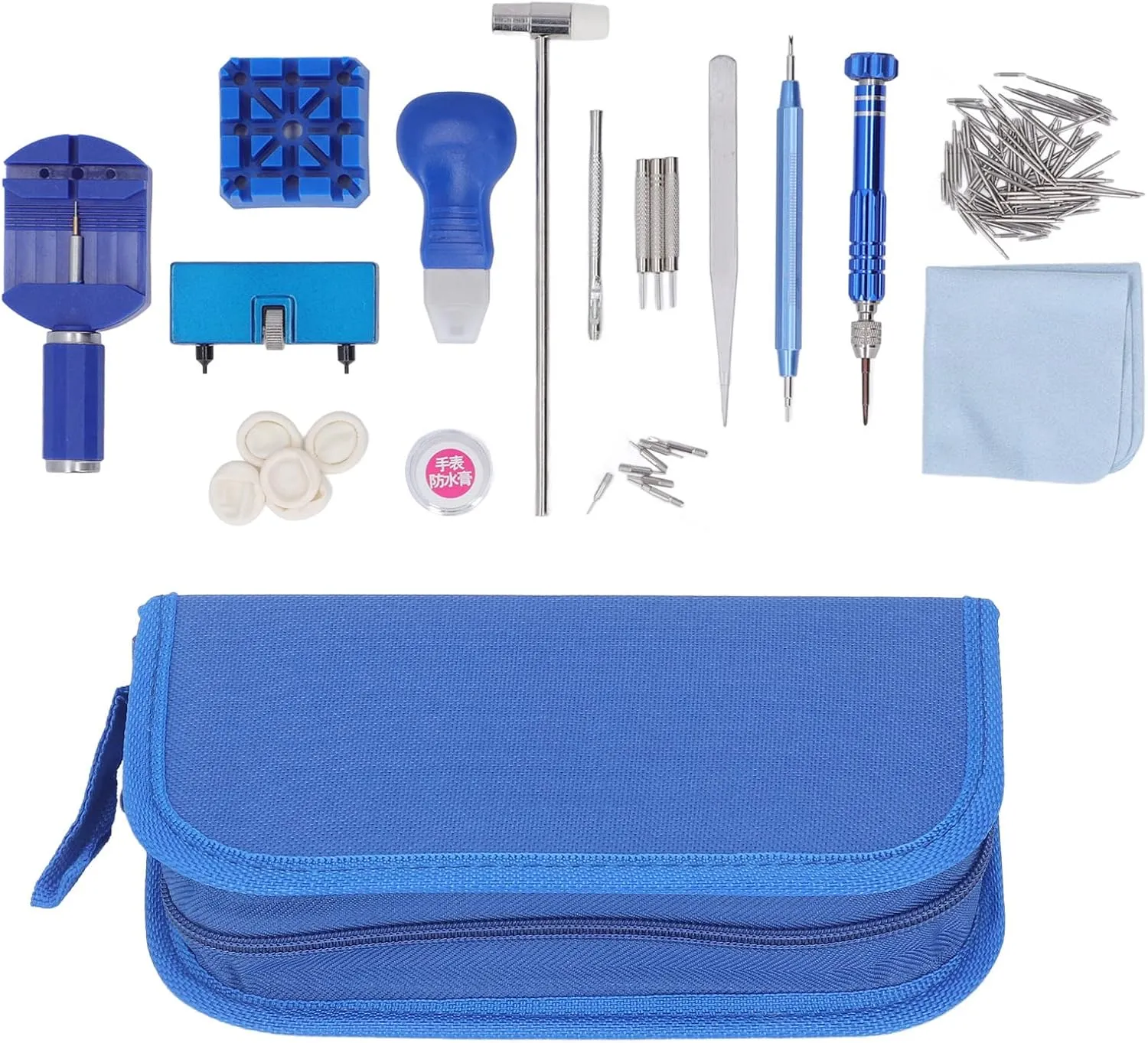 Set Plastic Stainless Steel Portable Multifunctional Watch Maintenance and instead Repair Kit for Watchmaker 172 PCS Watch Repair Tool 