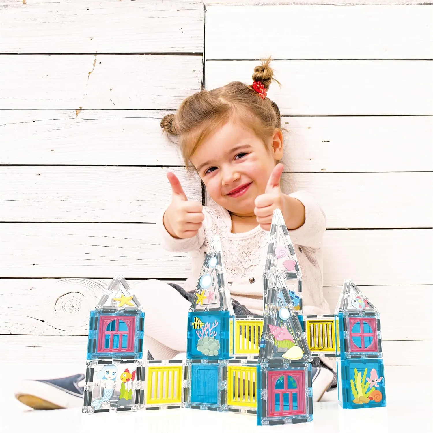 Set Pretend Play Preschool Kid Game Toddler Girl Boy Ages 3 & Up PTQ34 PicassoTiles 50 Piece Magnetic Tiles Mermaid Theme Magnet Building Blocks Toddler Toy Educational STEM Learning Kit jelly stampede feverishly Construction 