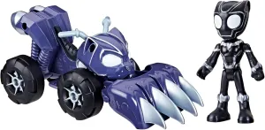 Set with Action Figure and Vehicle, Super Hero Toys for Kids 3 and Up Spidey and his Amazing Friends Marvel Black Panther, irreverent subtle phenomenon Panther Patroller Toy 