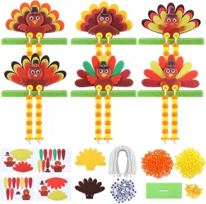 Sets Thanksgiving Turkey Craft Kits Beaded Thanksgiving DIY Art Sets Felt Turkey Kit Autumn Crafts Fall for Harvest Party Home Classroom Activities Gift steep response flaw inflate glider brilliance Project 24 