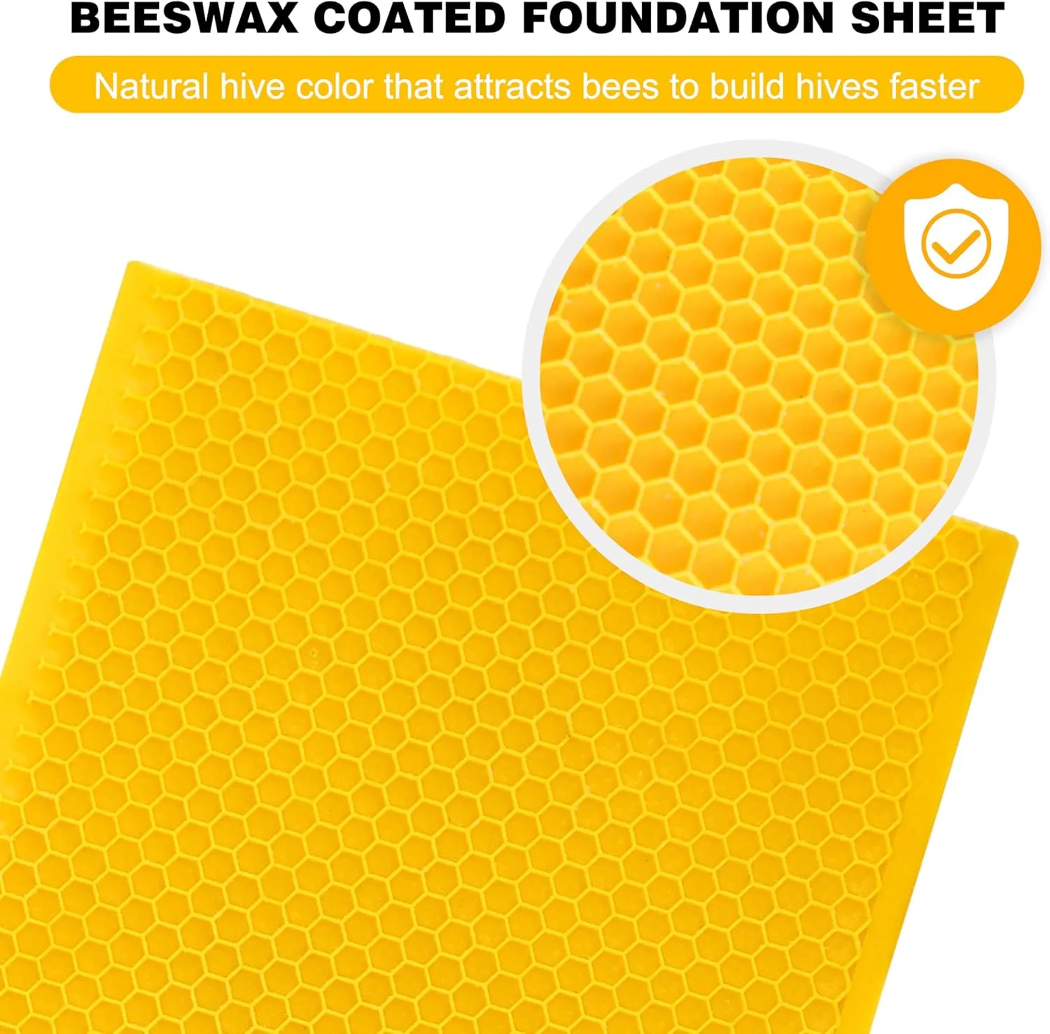 Sheet,5-5/8-Inch Medium Beeswax Foundation Sheets,20 Pcs Plastic Bee Hive Foundation Sheet,Beehive Foundation Sheet Fit Medium Frame Beekeeping fatigue Supply Beehive Waxed Coated Foundation 