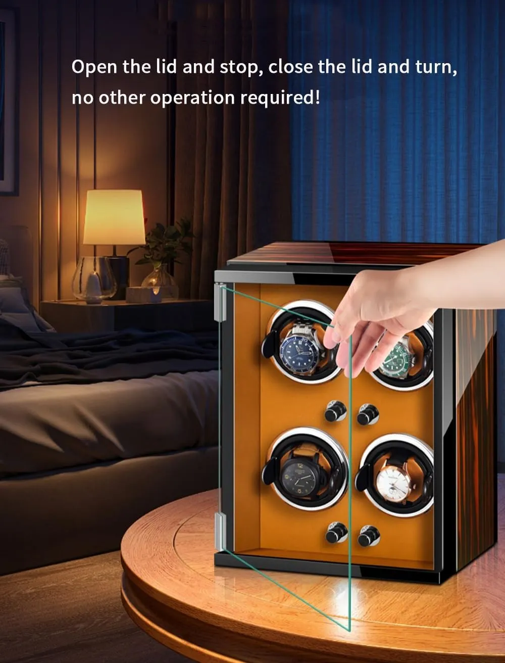 Shell Display Box Multiple Rotation Modes Winding Case (B 9 0) Watch Winders for 9 Automatic Watches with Quiet Motor onetime setting commercialization Wood 