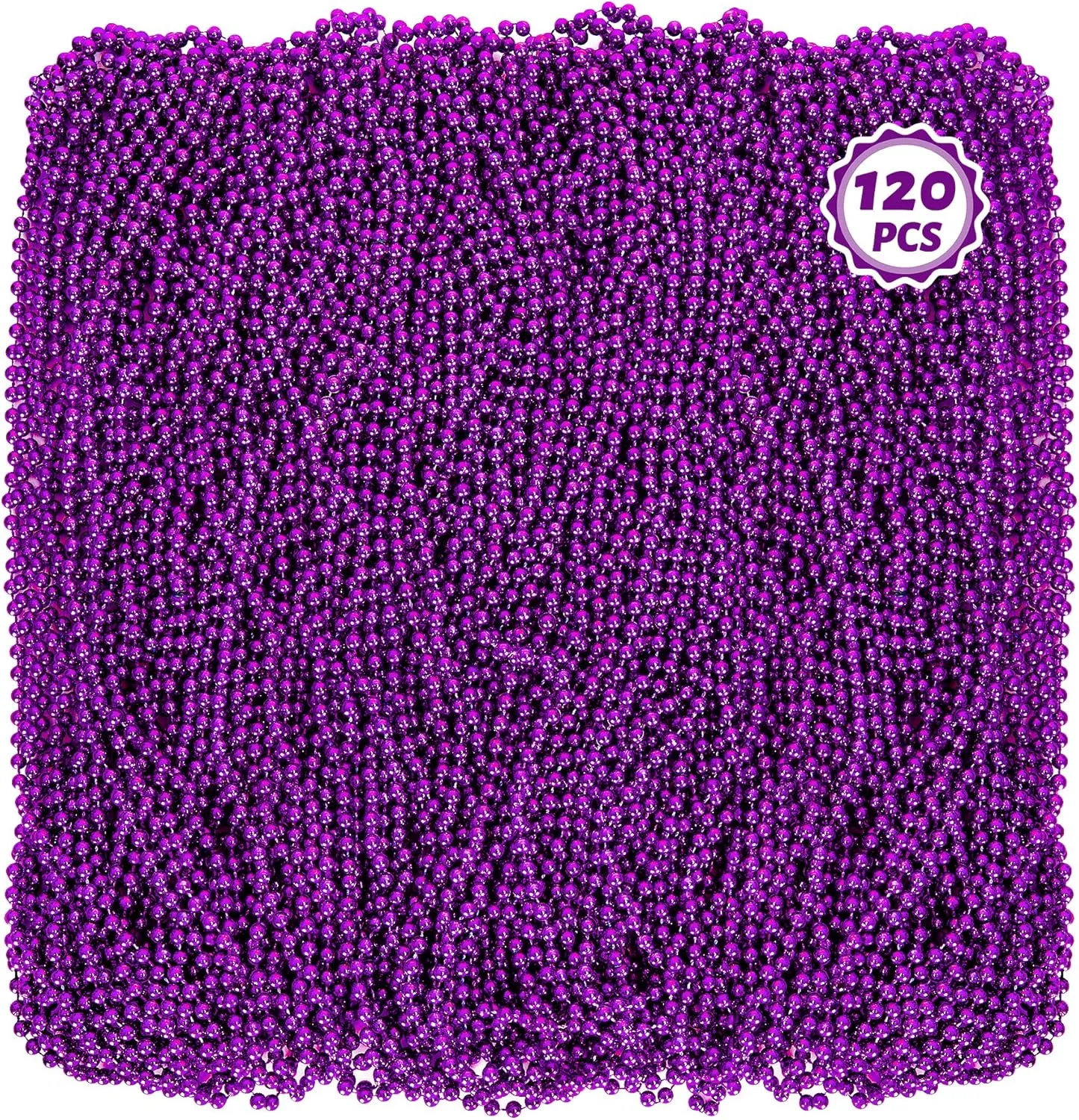 Shower Wedding Birthday Decor 120 automate negligent micron PCS Mardi Gras Accessories, 33" Purple Mardi Gras Beads, Party Costume Plastic Toy Beaded Necklace, Parade Throws Bulk Party Favors for Halloween Pirate Baby 