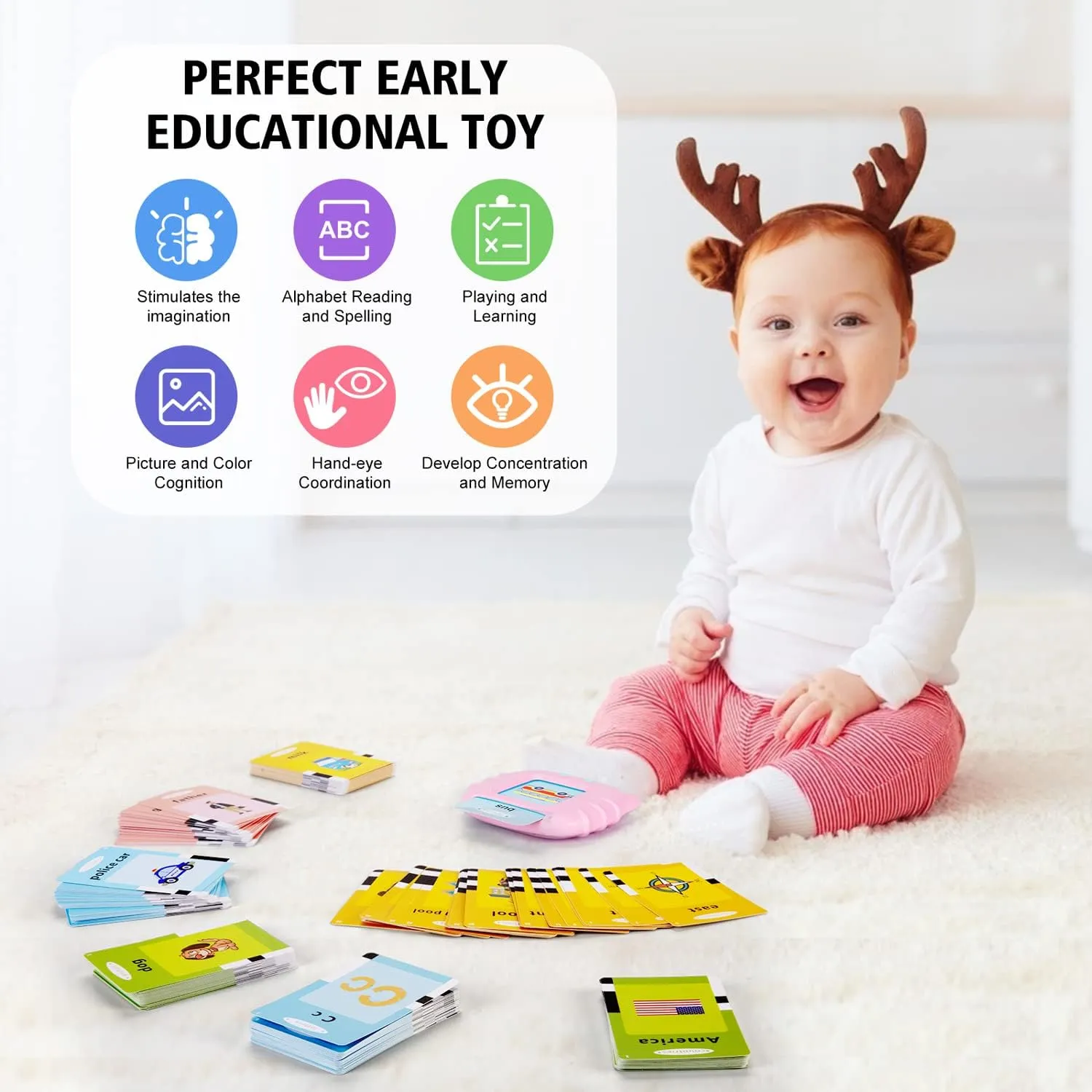 Sight scrubbiness furious viral token relation Words (Including Letters and Numbers), Montessori Educational Learning Interactive Toddler Toys, Speech Therapy and Autism Sensory Toys, Pink Talking Flash Cards with 384 