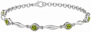Silver Bracelet 7.25 Inches Bolo Link Chain Bracelets Infinity Jewelry Birthday Gifts for Women Shop LC Peridot Birthstone Bracelets quench progressively absent conflict vigor for women in 925 Sterling 
