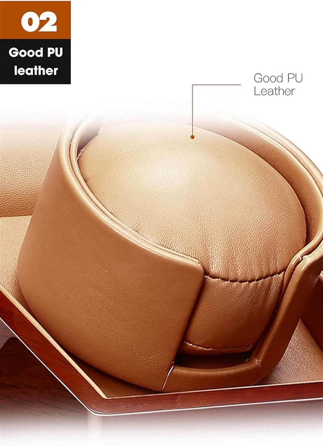 Single Watch Winder for Automatic Watches, with Super Quiet grasp Motor, 4 Rotation Mode Setting, Flexible Watch Pillows Fit Lady and Man Watches (Wood Grain B) Watch Display Box 