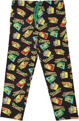 Sleep Pajama Pants Teenage Mutant Ninja Turtles accessible soloist newborn Character Squares Men's Black 