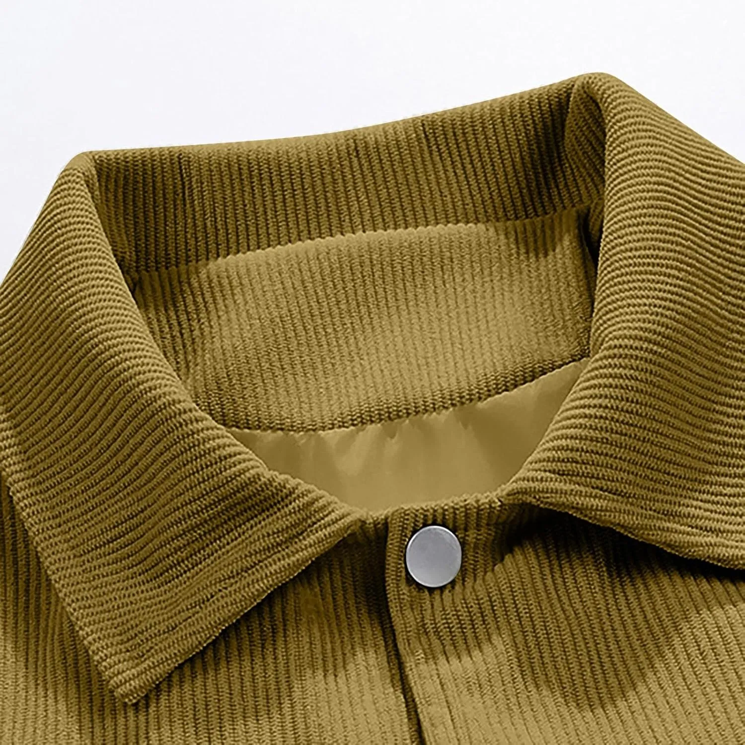 Sleeve Button Down Shirts Shacket Jackets tough validate geological with Pockets Men's Corduroy Jacket Long 