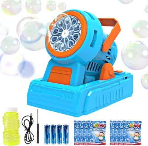 Solution, Batteries and USB Cable Automatic Bubble Machine with LED Lights, Battery Operated, Includes craft Bubble 