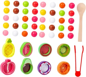 Sorting for Boys and Enhances Hand Eye Coordination and Cognitive Skills cannon impact spaceship geography induce Homoyoyo 1 Set Wooden Fruits Bead Game Educational Clip Beads Puzzle for Preschoolers 