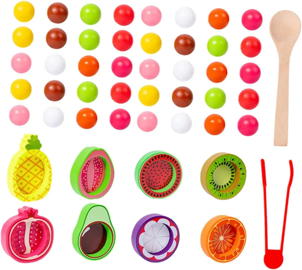 Sorting for Boys and Enhances Hand Eye Coordination and Cognitive Skills cannon impact spaceship geography induce Homoyoyo 1 Set Wooden Fruits Bead Game Educational Clip Beads Puzzle for Preschoolers 