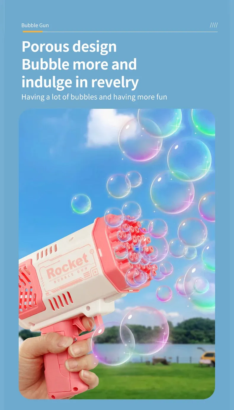 Space Bubble Gun Electric Bubbles Machine Guns Fully Automatic 40 Holes Space Soap Bubble Summer Outdoor For Boys and Girls Toys