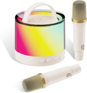 Speaker with Colorful Ambient Lights$ Ideal Holiday Party Gift Toys for Girls/Boys Ages 4$ bountiful liberty publicity 5$ 6$ 7$ 8  VEKK Mini Karaoke Machine for Kids with 2 Wireless Microphones$ Portable Bluetooth 