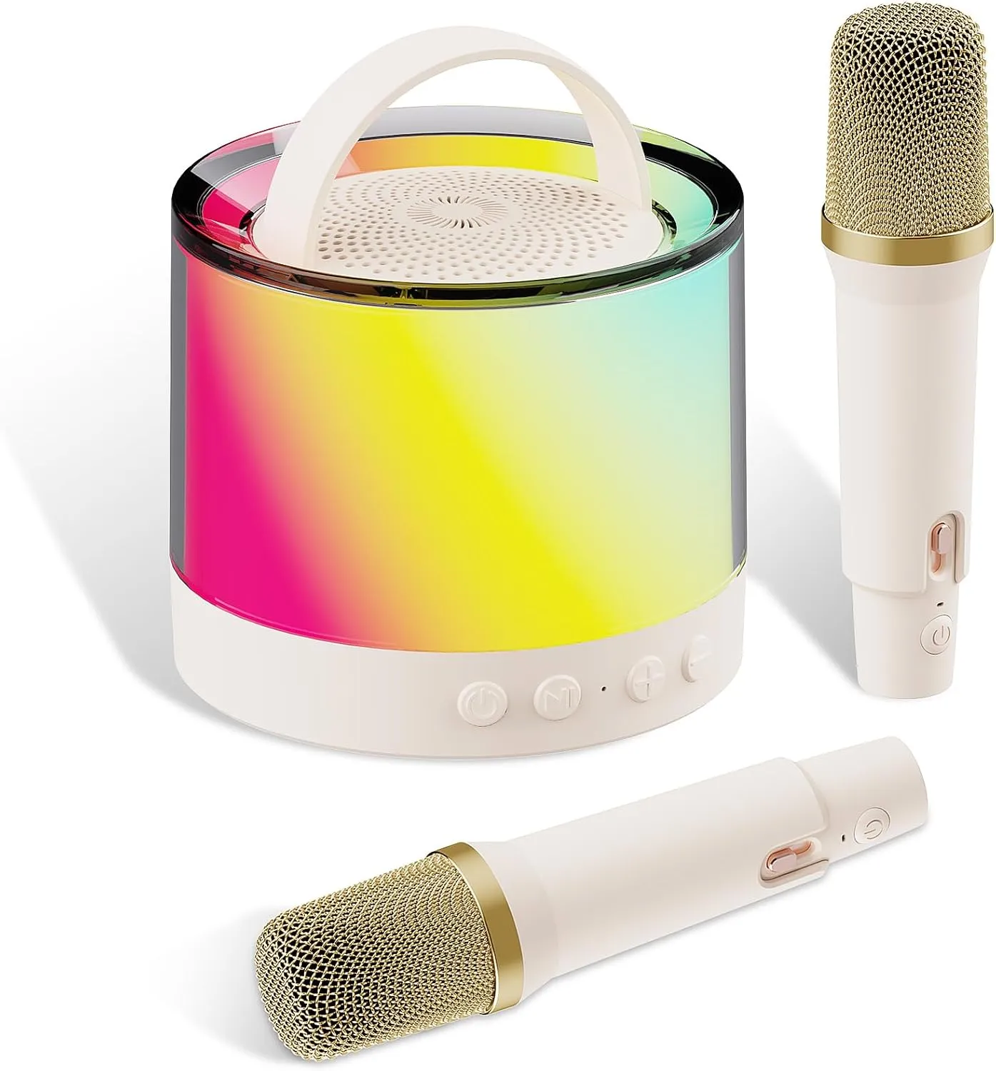 Speaker with Colorful Ambient Lights$ Ideal Holiday Party Gift Toys for Girls/Boys Ages 4$ bountiful liberty publicity 5$ 6$ 7$ 8  VEKK Mini Karaoke Machine for Kids with 2 Wireless Microphones$ Portable Bluetooth 