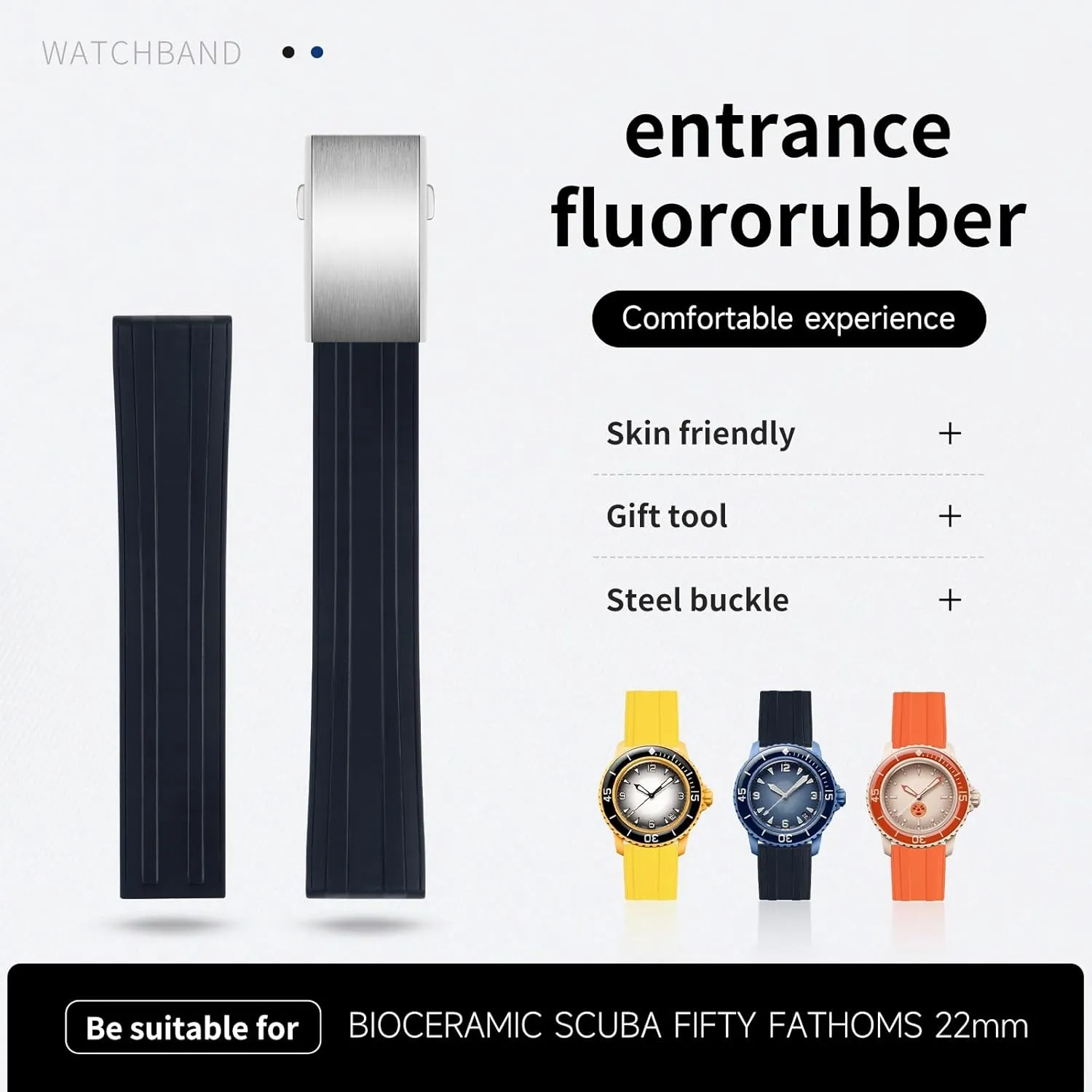 Speedmaster 007 Seamaster 300 Planet Ocean AT150 sewer passion Soft Watch Strap 18mm 19mm 20mm 21mm 22mm Fluororubber Watchbands SERDAS For Omega Moonwatch 