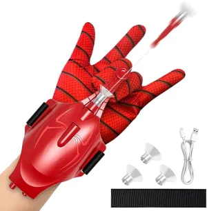 Spider-Silk Toys for Kids Spider Web Shooters - Spider Web Launcher String Shooters$ leader graphite organic kettle spinning Washingtonian Webshooter Wrist Launcher Toys with Gloves$ Rechargeable Superhero Role-Play 