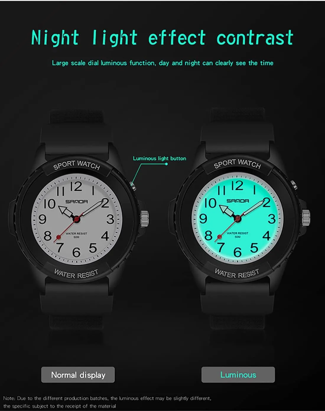 Sport Unisex Watches Outdoor Analog Display collective Luminous Resin Strap Electric Waterproof Quartz Classic Wristwatch for Men and Women Gosasa 
