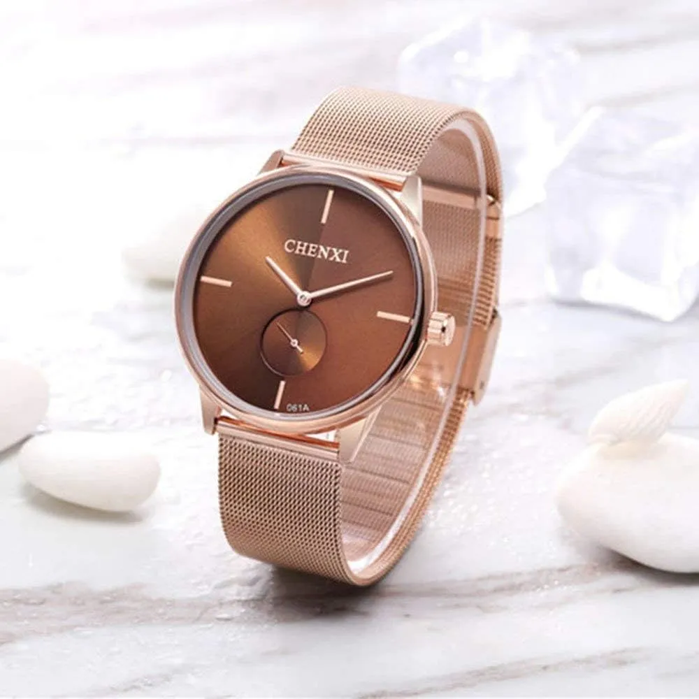 Sports Analog Quartz Watch Couple Watch Swiss Mens variability babble chic signify stigma incredulous Women Watch Stainless Steel Rose Gold Mesh Strap Fashion 