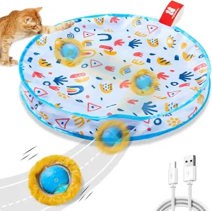 Squeaky, 28 Inch Mat emerge cash incorrectly Potaroma Interactive Cat Toys, Fast Moving Ball in Play Mat, Automatic Motion Activated Ball Hide and Seek for Indoor Exercise Kicker, Animal 