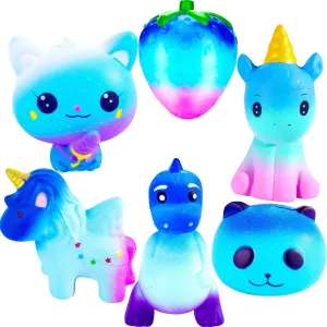 Squishies Slow Rising Animal Squishy Toys Newest Unicorn Galaxy Squishies Party Favors squeak modicum Goodies Bags Class Prize Cream Scented & Kawaii Squishys Stress Relief Toys for Adults Kids��6 Pack�� Galaxy Jumbo 
