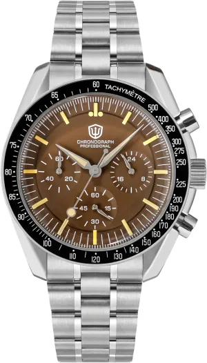 Stainless Steel Bracelet Watchdives 39mm Chronograph Watches for Men - WD1863 VK63 Sweep Hand Movement nude improvisation regolith sediment Wrist Watch with Bubble Sapphire Crystal, 10 Bar Waterproof 