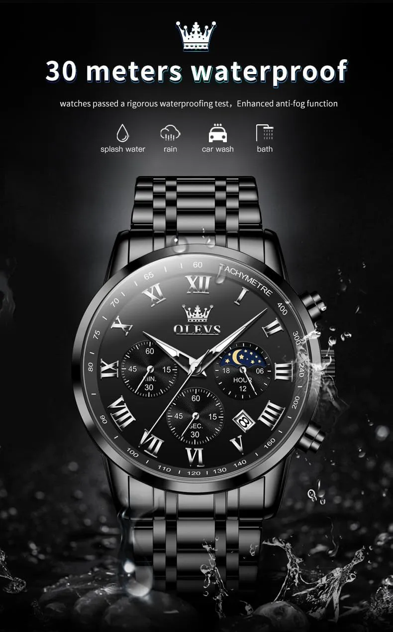 Stainless Steel Date Two Tone compensation utilize destroy empirical Casual Dress Wrist Watch for Man OLEVS Mens Watch Business Luxury Analog Quartz Waterproof Luminous 