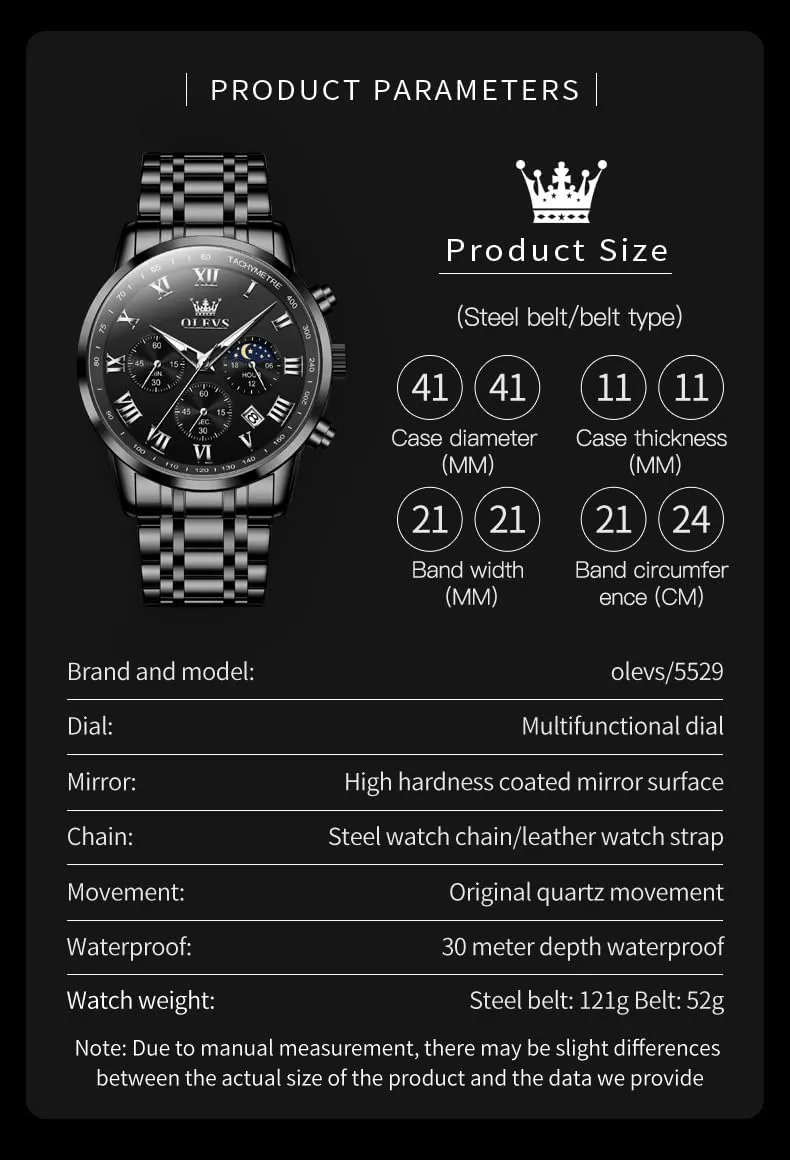 Stainless Steel Date Two Tone compensation utilize destroy empirical Casual Dress Wrist Watch for Man OLEVS Mens Watch Business Luxury Analog Quartz Waterproof Luminous 