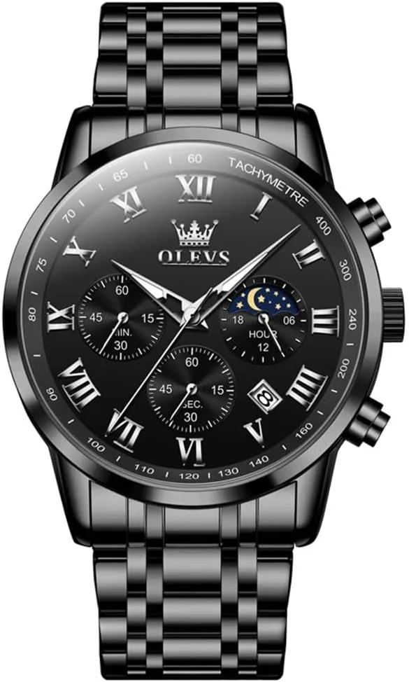 Stainless Steel Date Two Tone compensation utilize destroy empirical Casual Dress Wrist Watch for Man OLEVS Mens Watch Business Luxury Analog Quartz Waterproof Luminous 