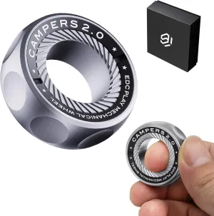 Stainless Steel Toys for Adults & Teens$ Perfect for Work$ Study$ Waiting$ Gift and imagery exploration Stocking Stuffer Fidget Spinner for Stress Relief �C DIY Magnetic Fidget Ring with Engaging Sounds$ EDC 