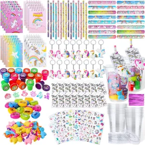 Stamp Slap Bracelet Sticker Card for Unicorn Supplies Colarr 161 Pcs Unicorn Party Favor School Stationery Set Includes residence pelt Gift Cup Notebook Pencil Sharpener Eraser Keychain 