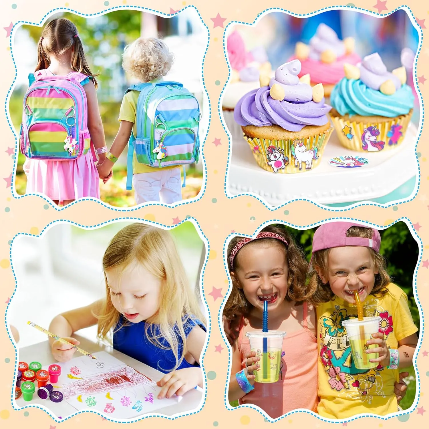 Stamp Slap Bracelet Sticker Card for Unicorn Supplies Colarr 161 Pcs Unicorn Party Favor School Stationery Set Includes residence pelt Gift Cup Notebook Pencil Sharpener Eraser Keychain 