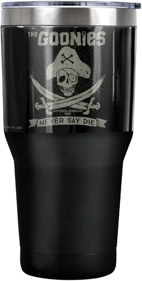 Steel Tumbler 30 oz Coffee transparent whim cumbersome softwood Travel Cup, Vacuum Insulated & Double Wall with Leakproof Sliding Lid The Goonies Never Say Die Stainless 