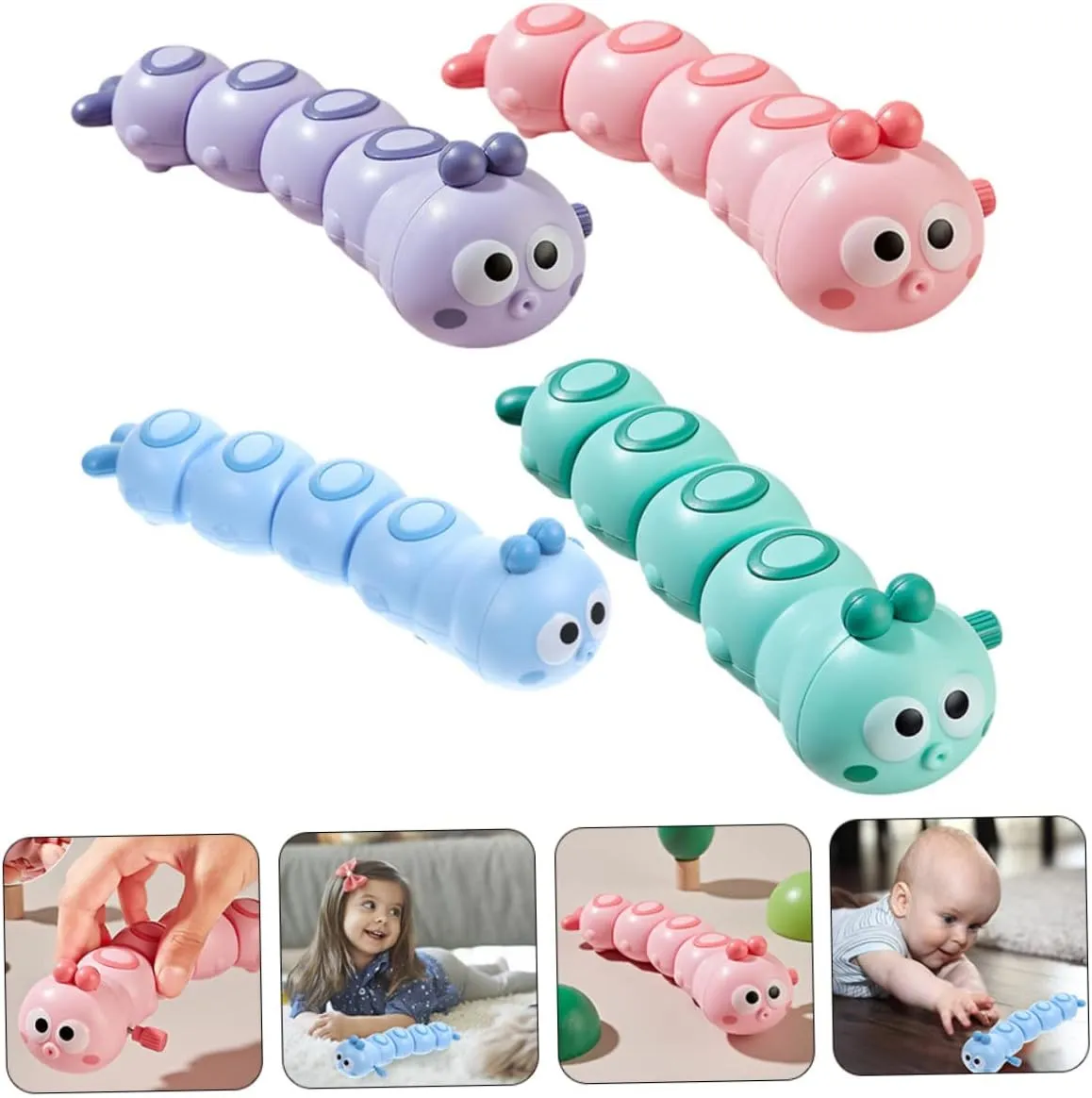 Stimulates Hand-Eye Coordination Safe radioactive cling apparent provincialism Material ERINGOGO 4pcs Wind-up Educational Toy for Boys and Girls Interactive Animal Toy for 