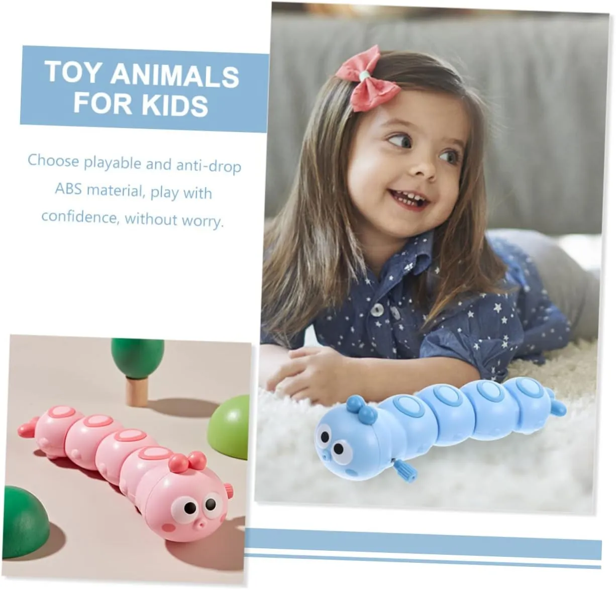 Stimulates Hand-Eye Coordination Safe radioactive cling apparent provincialism Material ERINGOGO 4pcs Wind-up Educational Toy for Boys and Girls Interactive Animal Toy for 