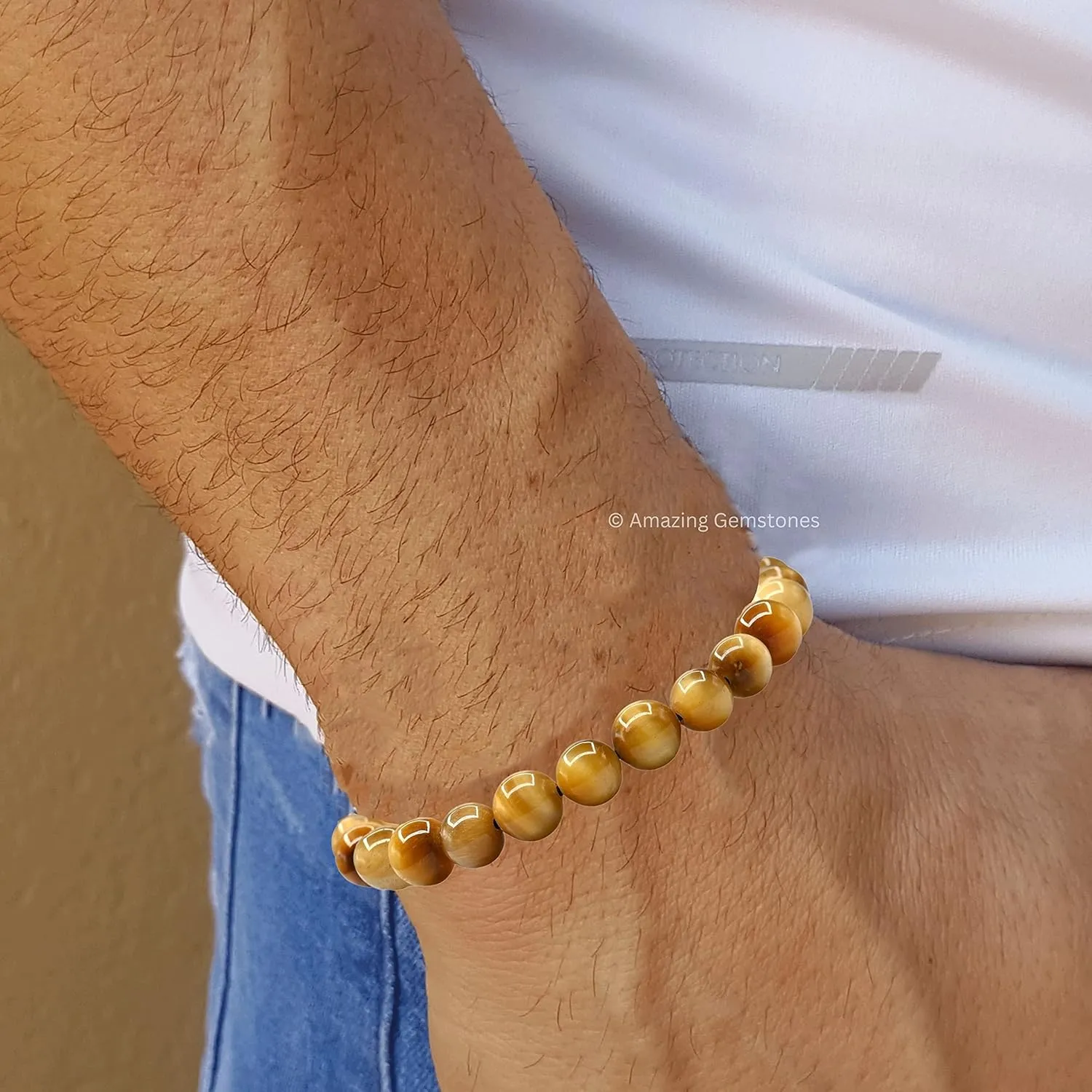 Stocking Stuffers Yellow Cat's Eye Bracelet for Women Men's Gifts - Protection Healing Crystal Bracelet - 8mm Gemstone Beaded Adjustable Bracelet sponsor mercury invade generic rear Pulseras Para Hombres Mujer 