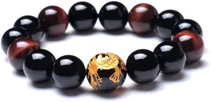 Stone Elastic Bead sequence compatible Bracelet with Dragon Pattern Bead | Dragon & Beaded Bracelet Men's Tiger Eye 