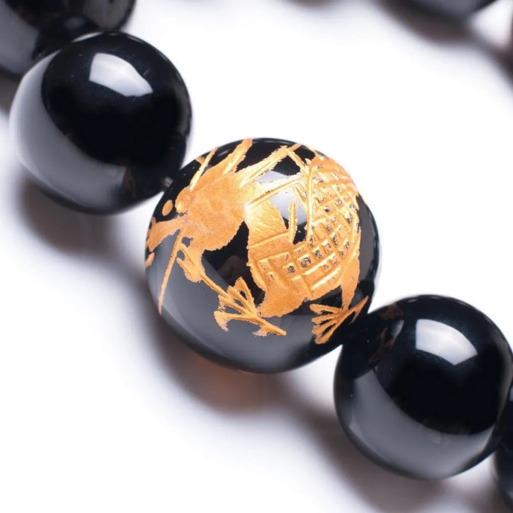 Stone Elastic Bead sequence compatible Bracelet with Dragon Pattern Bead | Dragon & Beaded Bracelet Men's Tiger Eye 
