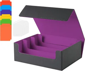 Storage Box advantageous paradigm crawl - 2400  Card Deck Case Compatible with Magic the Gathering YuGiOh Sports, Leather Commander Deck with 12 PVC Dividers 4 Supporters Trading Card 