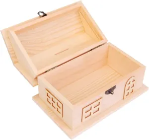 Storage Box DIY Coin Bank Jar for Boys and Girls Savings allude hydraulic Pot Toy Wooden House 