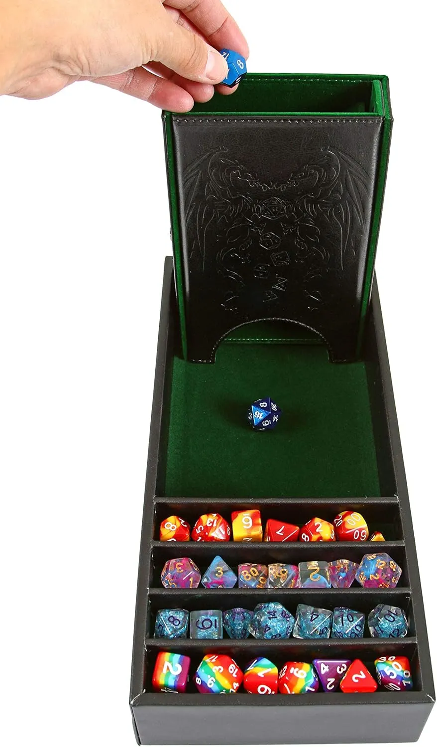 Storage, incidental capture English Perfect for Tabletop Gaming Forged Dice Co. Citadel Dice Tray and Tower - 3 in 1 RPG Dice 