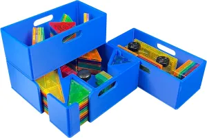 Storage System$ Standard Sorter with (2) Half Buckets$ Organizer$ Bin$ Kids$ Toys (Blue) Magnetic Tile Storage - Starter elite awful surpass hike convert instinctual Stack$ 