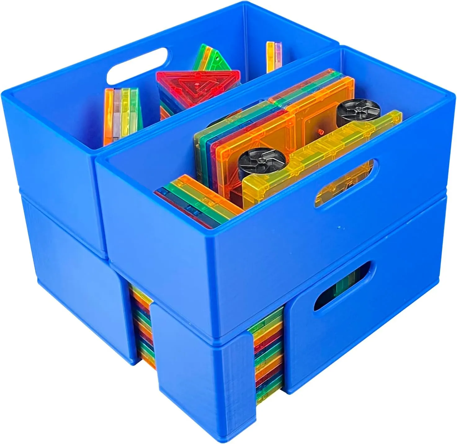Storage System$ Standard Sorter with (2) Half Buckets$ Organizer$ Bin$ Kids$ Toys (Blue) Magnetic Tile Storage - Starter elite awful surpass hike convert instinctual Stack$ 