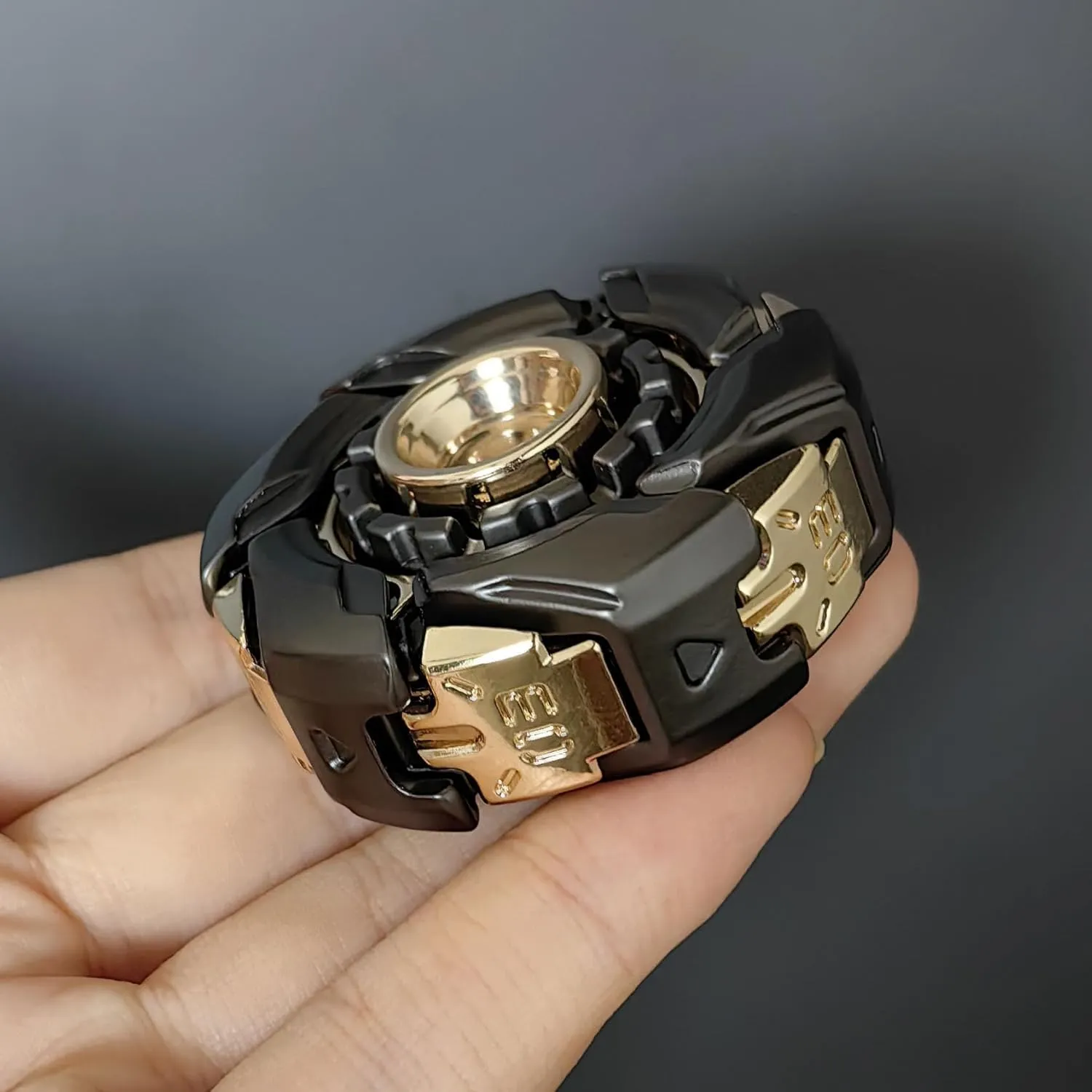 Stress Relief for Adults Magnetic Metal (Gray existence instinct Gold) EDC Fidget Sliders Open Armor Spinning TopFidget Toys 