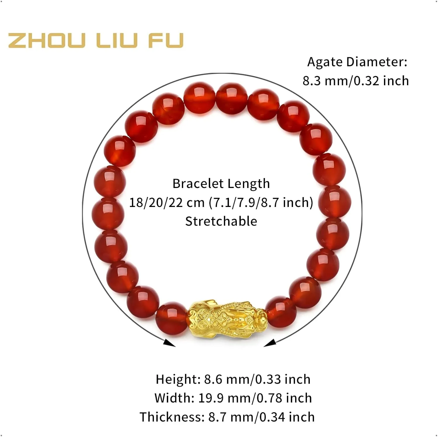 Stretch Beads Bangle Wealth Bead Adjustable Good Luck Charms Healing Stone Bangles Stackable Dainty Lucky Real Gold Gifts 24K choppy transplant identity hibernate Gold Bracelet Pixiu Charm Bracelets Feng Shui Jewelry Agate Beaded Chain 