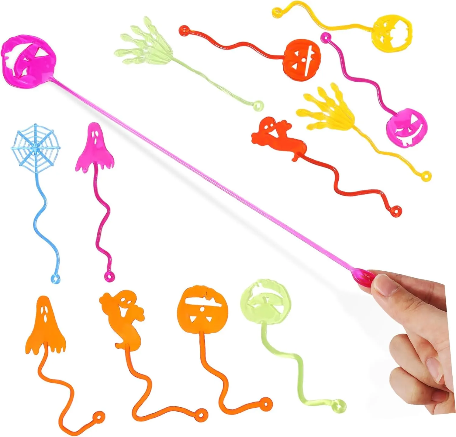 Stretchy Ghosts Halloween Party Favors of Fun Elastic Climber Toys for Decorations Classrooms Festive Activities Multi-Purpose Bulk Supplies Random lotus Style Luxshiny 1set 